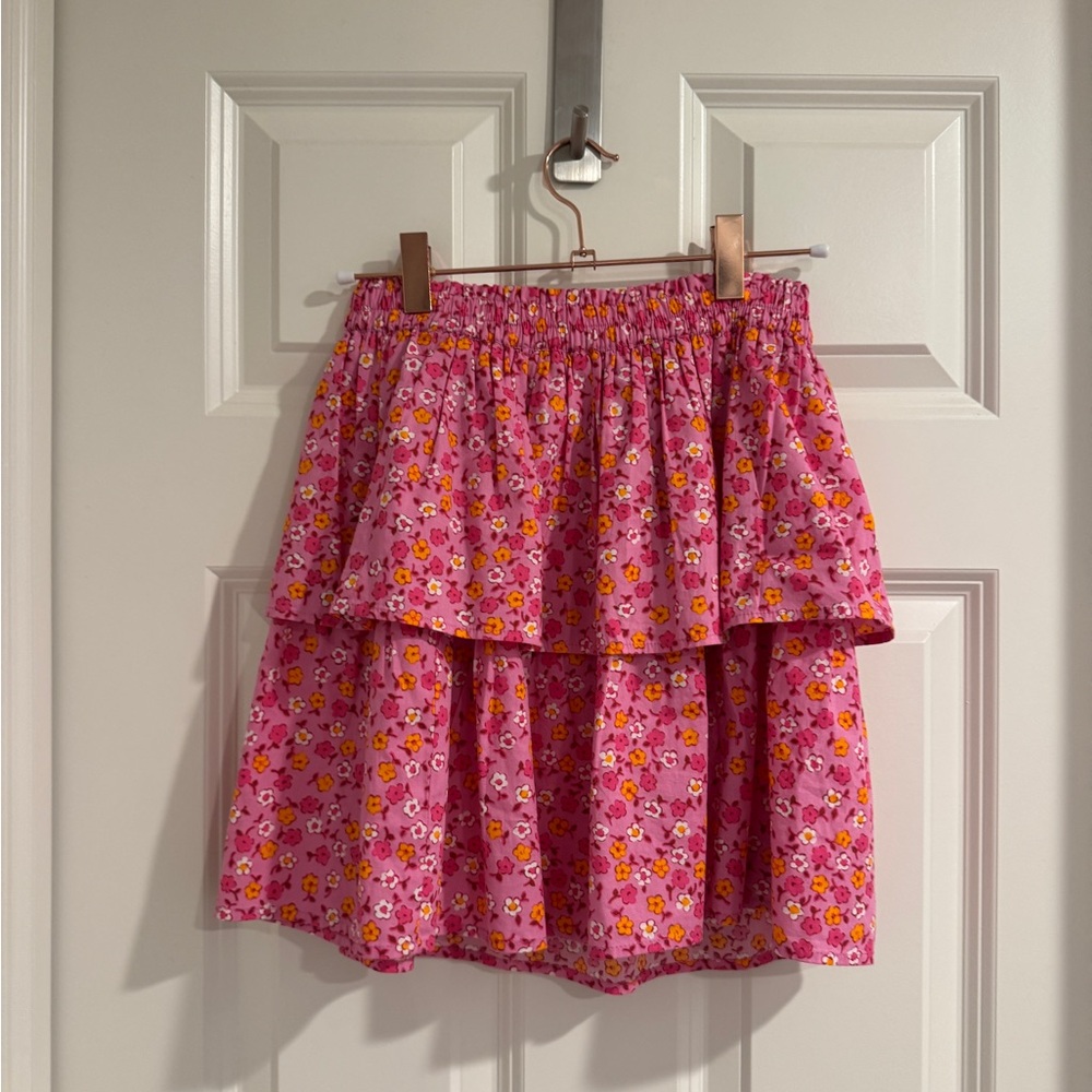 Crewcuts Pink Red Bubble Tiered Mini Skirt